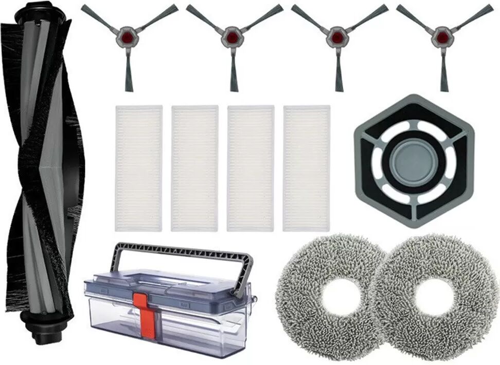 INF Ecovacs Deebot N9+ Staubsauger Zubehör Kit - Hauptbürste, Seitenbürsten, Mopps, Filter, Wischmodul, Staubbehälter,