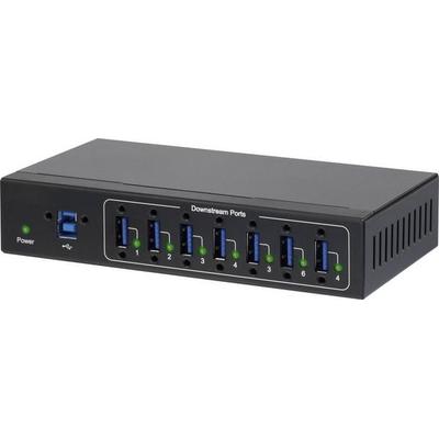 Renkforce RF-3513012 USB-Hub 7 Port USB-A USB 3.0 5 GBit/s für industrielle Anwendungen, zur Wandmontage Schwarz