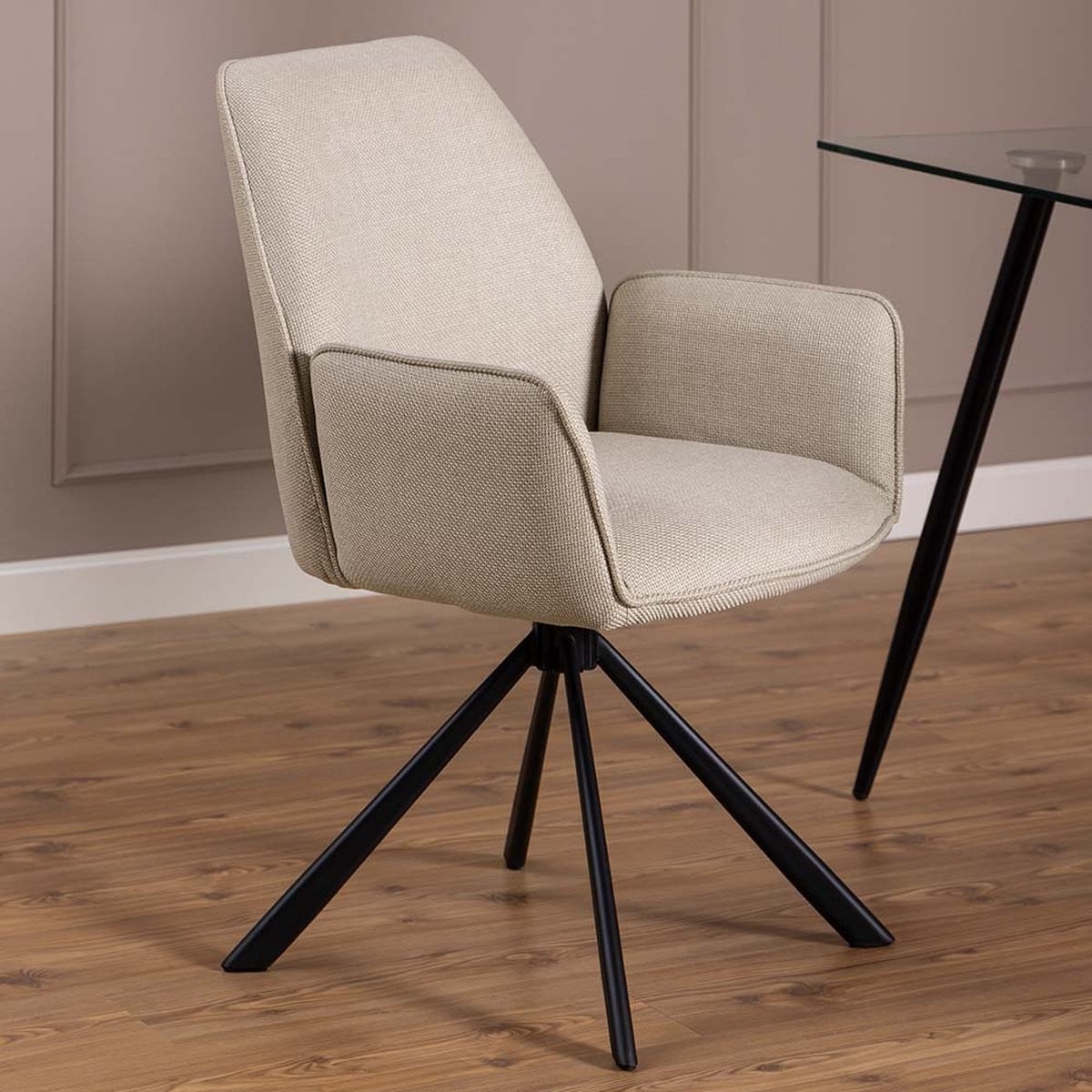 Eetkamerstoel Bonnie Draaibaar Beige