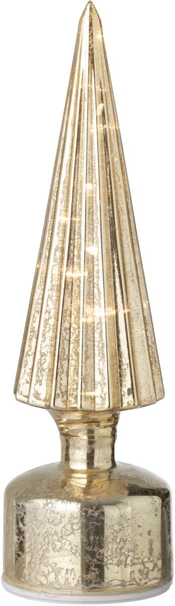 J-Line Kerstboom Decoratie Draaiend - Goud - Glas - Small - LED