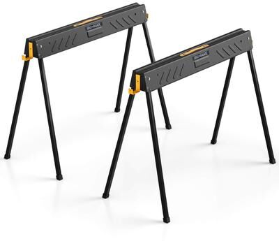 2-Pack Folding Saw Horses 2200 LBS Heavy-Duty Metal Saw Horses