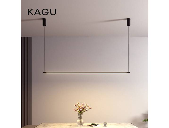 Moderne nordique Simple LED lustre pour Restaurant Bar bureau bande concepteur éclairage intérieur décoration lumière lampes de luxe