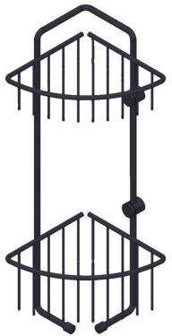 Giese GmbH Giese Big-Set Duschkorb 30022-14 werkzeuglos abnehmbar, 2 Haken, 2 Körbe, schwarz matt