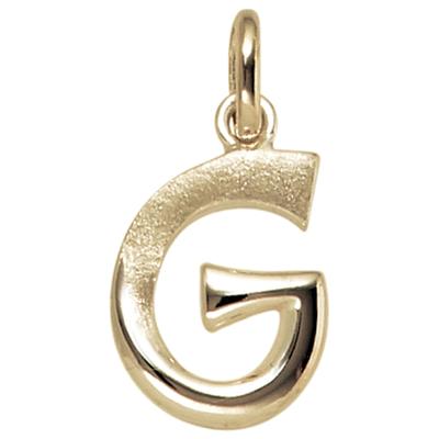 Buchstabenanhänger JOBO "Anhänger Buchstabe", gelbgold 375, Schmuckanhänger, Damen, G, Gelbgold 375, 375 Gold