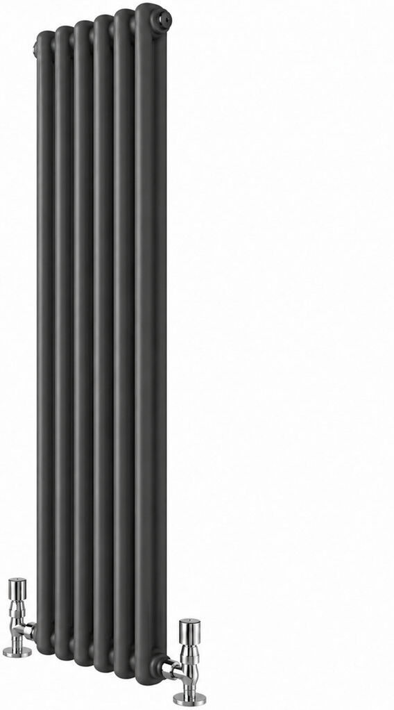 White Stone Uxbridge Vertical Traditional Colosseum Radiator Anthracite 1800mm H x 290mm W x 100mm D