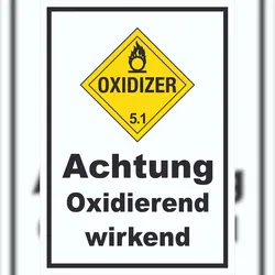 HB-Druck Schild Oxidierend wirkend Oxidizer entzündend hochkant A5 (148x210mm)