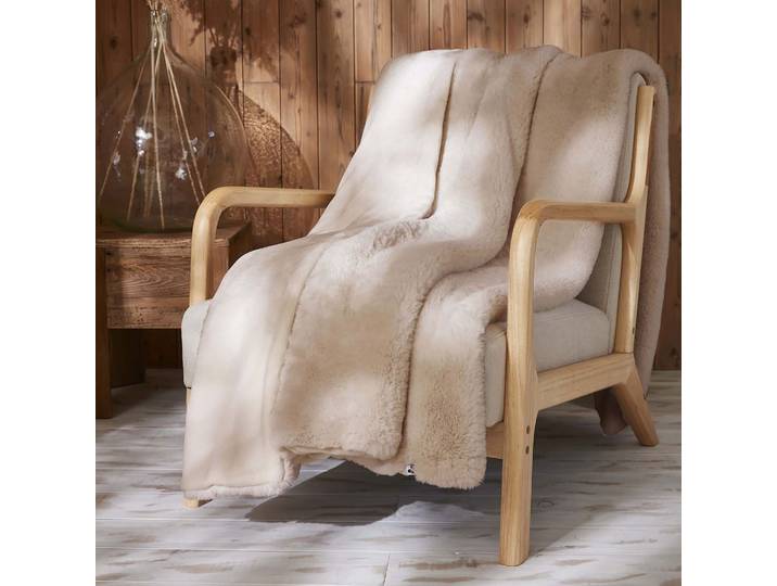 Plaid fourrure chaud beige 140x200 Odin