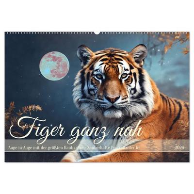 Tiger ganz nah (Wandkalender 2026 DIN A2 quer), CALVENDO Monatskalender