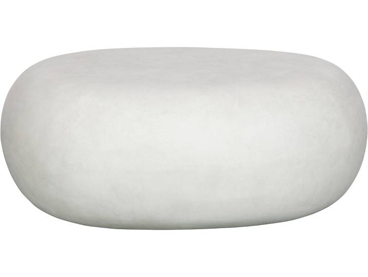 Beistelltisch WOOOD Pebble aus Fiberclay mit abgerundeter organischer Form , weiß, B:65cm H:31cm T:49cm, Tische, Beistelltisch, Tragkraft 90 kg, Glasfaser-Ton-Verbundmaterial, pflegebedürftig