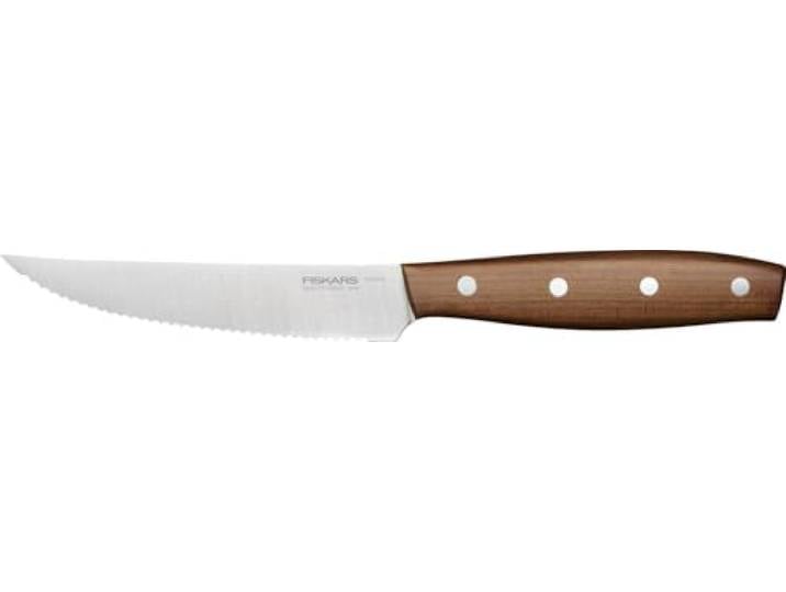 Fiskars Folken Couteau à Légumes\, Longueur de Lame 12 cm Lame en Acier Inoxydable Allemand\, Manche en Bois d'Érable Certifié FSC\, 1075692