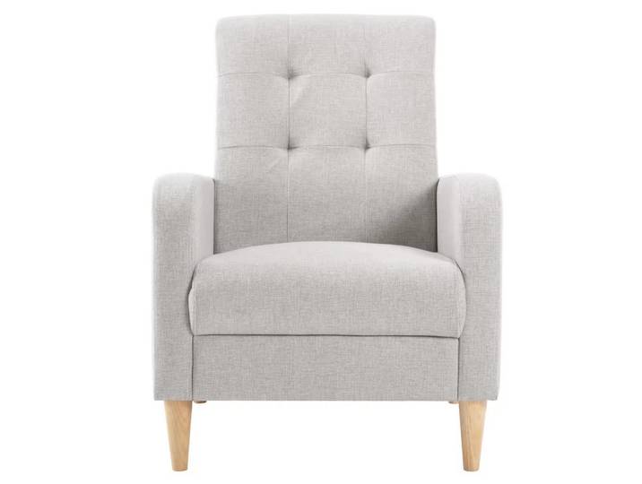 ComfortXL Sessel Nordischer Stil mit hoher Rückenlehne, De-42157, Hellgrau, 61x90.5x54 cm, Wohnzimmer, Sessel, Polstersessel