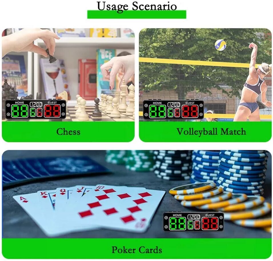 INF 6-stellige Touch-Anzeigetafel – Tragbarer, wiederaufladbarer Timer für Sport & Spiele
