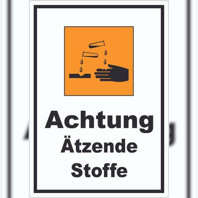 HB-Druck Aufkleber Gefahrensymbol ätzend A4 (210x297mm)