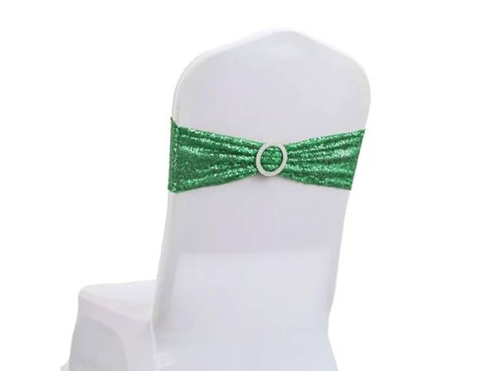 HIPdudRTG Satinbänder mit Schleifen für Stühle, 10 50 Stück Pailletten-Stuhlschärpen for Party, Abendessen, Bankett(Green,50pcs)