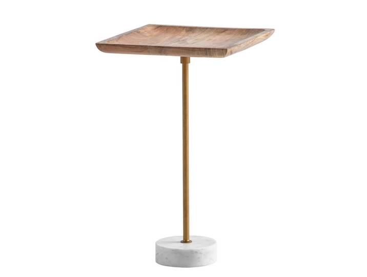 Livetastic Beistelltisch, Eiche, Gold, Holz, Mangoholz, massiv, quadratisch, Sockel, 35x55x35 cm, einfacher Aufbau, Wohnzimmer, Wohnzimmertische, Beistelltische