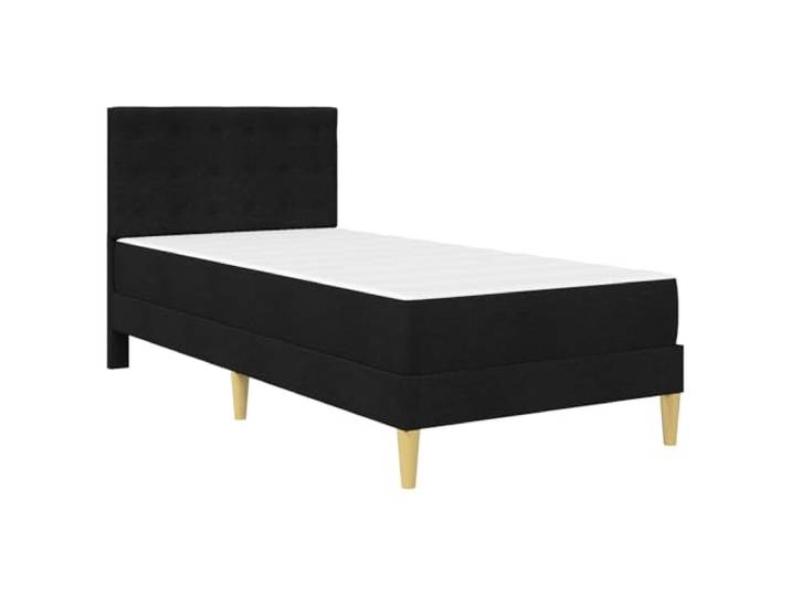 SKTQYQO Bett mit Matratze 80 x 200 cm Schwarz Sperrholz Gepolstertes Kopfteil, Lattenrost, Dachboden, einfache Montage, Tragkraft 140 kg