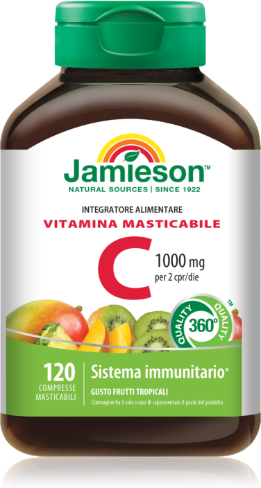 Jamieson Vitamina C 1000 120 Compresse Masticabili Frutti Tropicali