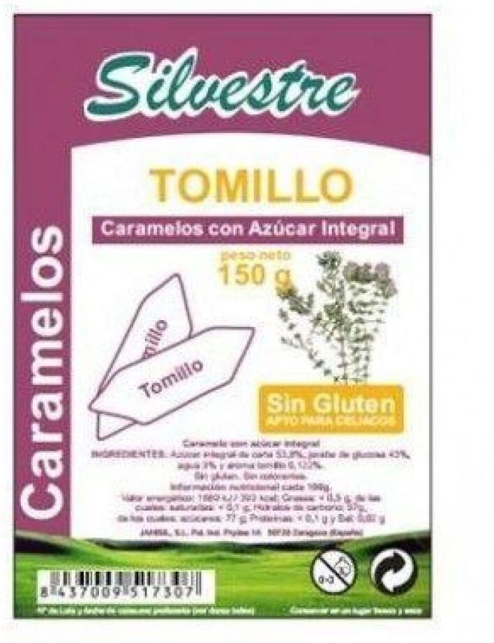 Jahisil Caramels with Integral Sugar and Thyme 150 gr