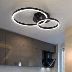 Deckenleuchte Designleuchte Deckenlampe Rundleuchte Wohnzimmer Ringleuchte zum verstellen, Metall Acryl, 1x LED 18 Watt 600 Lumen, LxBxH 42x30x7,5 cm
