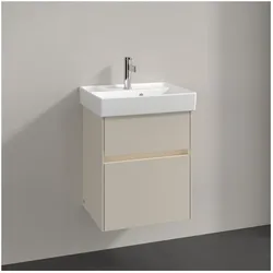 Villeroy und Boch Collaro Waschtischunterschrank C006B0VN 46x54,6x37,4cm, Waschbecken mittig, LED-Beleuchtung, cashmere grey