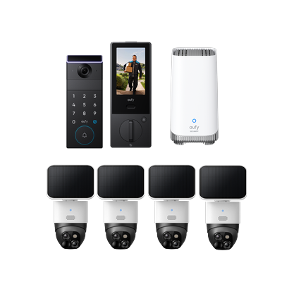 eufy SoloCam S340 (4-Cam Pack) + FamiLock S3 Max + HomeBase™ S380 White