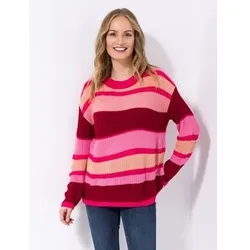 CASHMASOFT Pullover grober Rippenstrick Rundhalsausschnitt gestreift