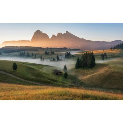 Fototapete PAPERMOON "Photo-Art ALES KRIVEC, ALPE DI SEISI", bunt, B:4m L:2,6m, Vlies, Tapeten