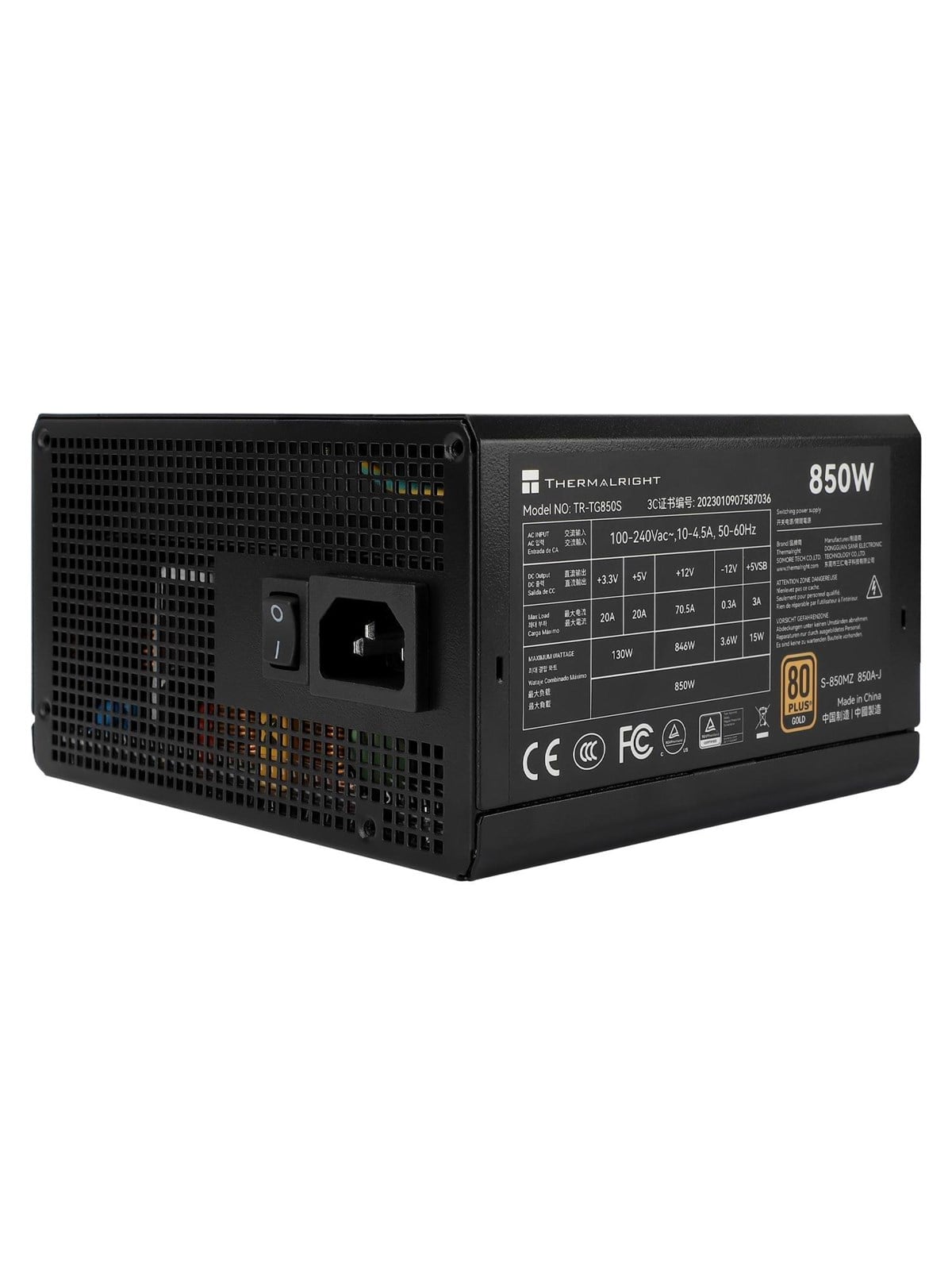Thermalright TG S (Non-Modular) schwarz - Netzteile - 850 Watt - 120 mm - ATX 3.0 - 80 Plus Gold zertifiziert