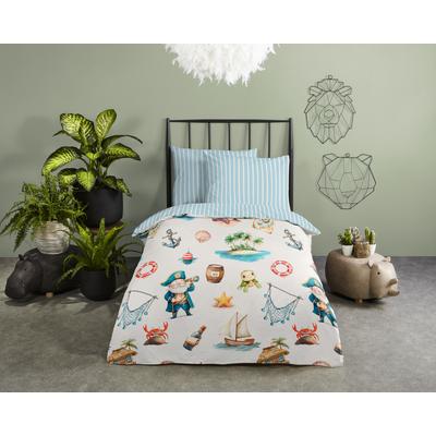 Kinderbettwäsche GOOD MORNING "Capi", bunt (blau), B/L: 100cm x 135cm, 1 Stk., 1 Stk., Renforcé, B/L: 60cm x 40cm, 2 Stk., Renforcé, Obermaterial: 100% Baumwolle, Bettwäsche, Baumwolle, Renforcé, Wendeoptik, Kind, Baby, Maritim, Meer