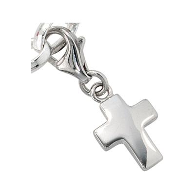 Charm Kreuz JOBO "Kreuz", silber (silber 925), Charms, Damen, Silber 925 (Sterlingsilber), 925 Silber