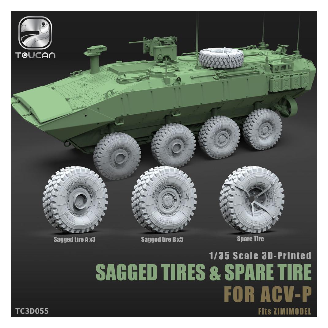 Toucan Model Sagged Tires & Spare Tire For Acv-P (TC3D055)