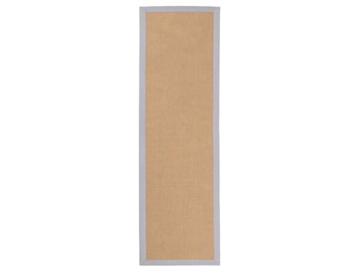 carpetfine Sisal Teppich Läufer 70x200 cm Hellgrau Sisal-Optik, flach gewebt, robust und pflegeleicht, für Fußbodenheizung geeignet, für Flur, Küche und Diele