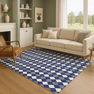Addison Rugs Premium Washable Super Soft Argyle Mayfield Rug
