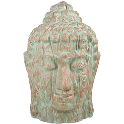 DELUKE Buddhakopf CELO Kunststoff Kupfer-Grün 110x76x76cm Gartendeko Outdoor Indoor Dekoration Budda