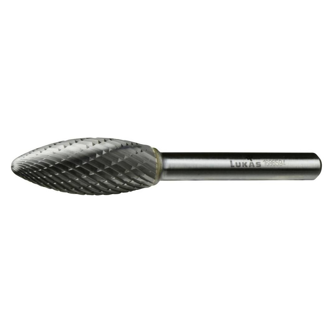 Lukas HM-Frässtift Form H Flamme Kopf ø 12 mm Länge 30 mm Zahnung 7 (A10091230608)