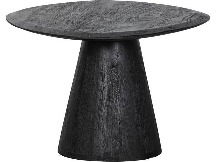 Couchtisch WOOOD Posture aus Mangoholz mit abgeflachter Tischkante 70x63x42 cm , schwarz, B:70cm H:42cm T:59cm, Tische, Couchtisch, Tragkraft 15 kg, Standfuss Ø 15–32 cm geschlossen, Plattendicke 3 cm