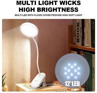 Uplift Picks Rechargeable Folding Clamp Desk Lamp With Three Dimming Modes Touch Control night Lamp