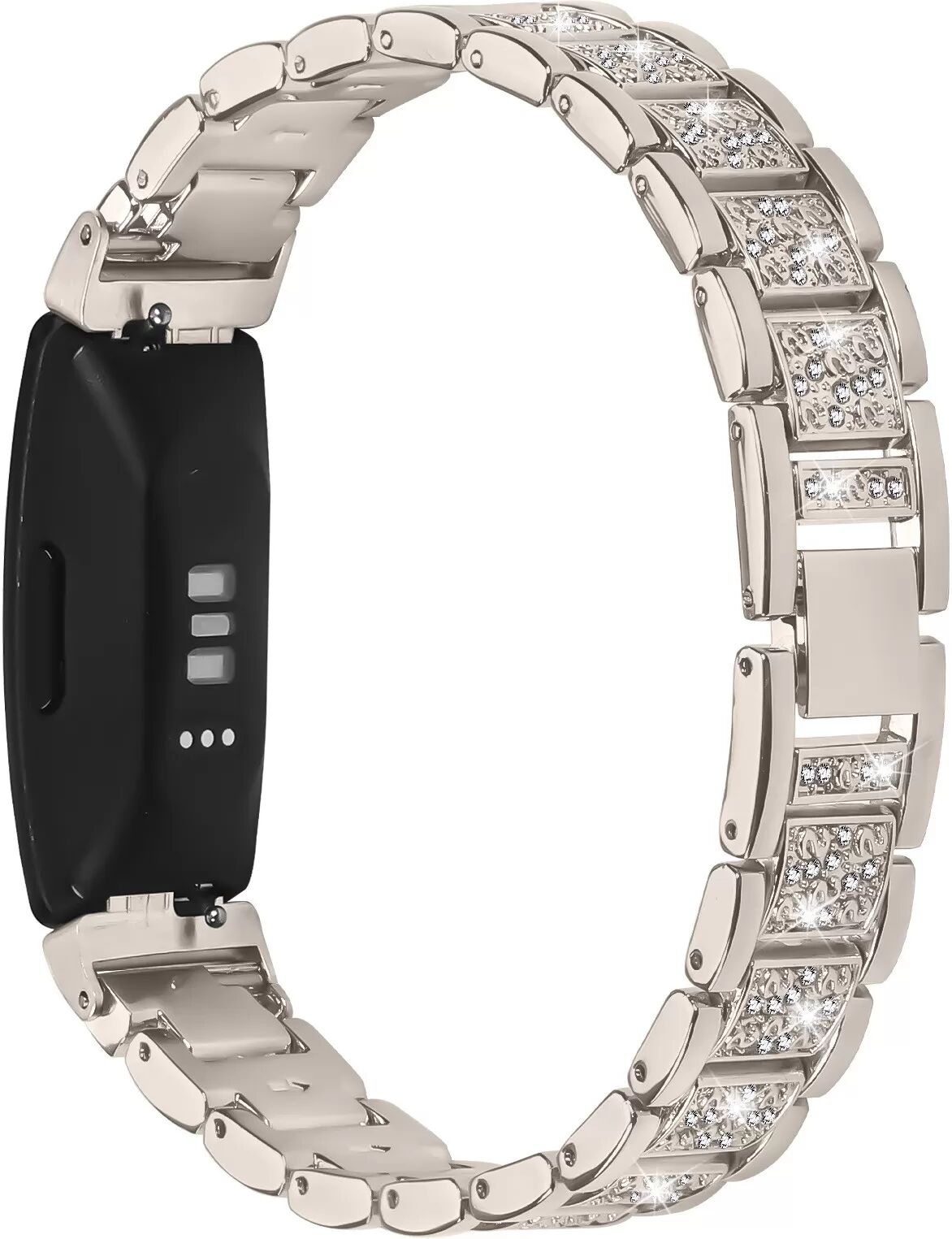 INF Elegantes Diamant-Edelstahlarmband kompatibel mit Fitbit Inspire 1/2/HR Beige