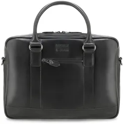 Buckle & Seam Leder Business Briefcase Everett - Schwarz / Dots Koffer24
