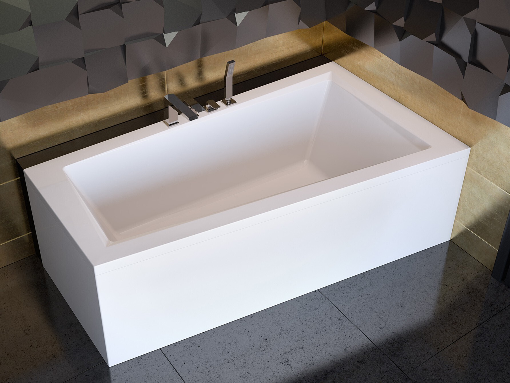 Badewanne asymmetrische rechts Wanne Acrylwanne 160x90 Intima mit Gehäuse