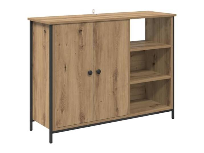 PUGYNBK Vitrine Artisan Eiche, 100 x 33 x 75 cm, technisches Holz Verstellbare Regalböden, Türen mit Scharnieren, robuste Oberfläche, einfache Reinigung, Verwendung im Innenbereich