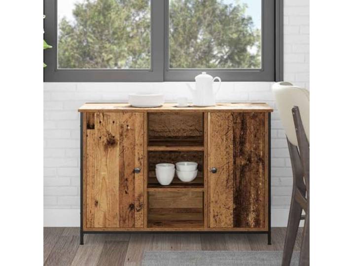 HEFZGDB Klassisches Sideboard mit zeitlosem Design aus Holzwerkstoff in Sonoma-Eiche Optik, glatter Oberfläche und feuchtigkeitsbeständigem Material, Beistellschrank mit viel Stauraum