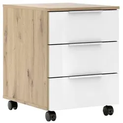 Innostyle Rollcontainer Santorin Holzoptik Braun, Weiß Eiche /