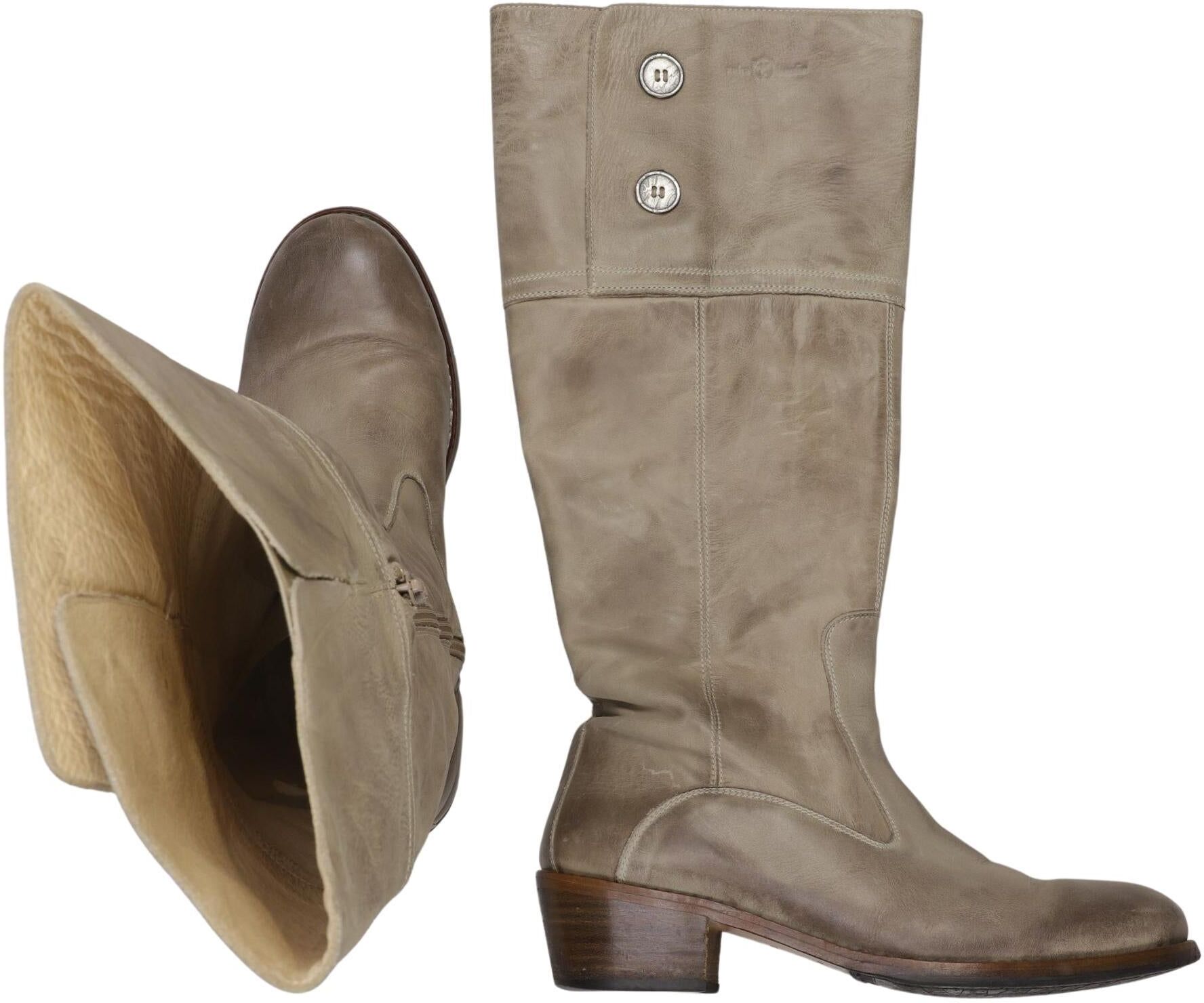 Zeha Berlin Damen Stiefel, Beige, Gr. EU 40, kein / Etikett - Second Hand