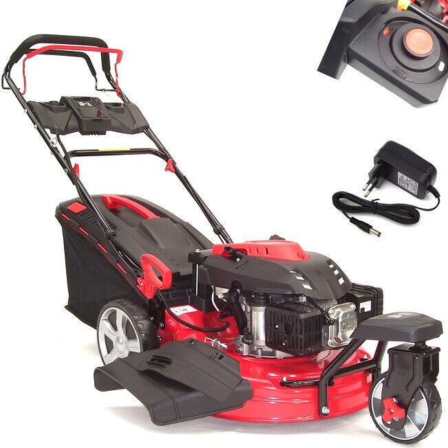 Benzin Rasenmäher 53cm Trike E-Start Rad-Antrieb Akku Elektrostart 3-Rad 55824