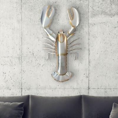 Copper Art Inc. Fresh from the Sea Lobster Wall Sculpture Silver , Silver