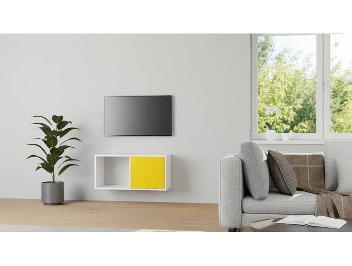 Maßgefertigtes Hängesideboard – gratis Magazin MDF Beschichtet MDF Weiß matt