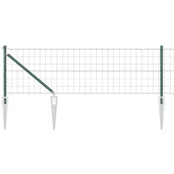 vidaXL Euro-Zaun mit Stacheln 50 x 0,4 m PVC-beschichteter Stahl Grün