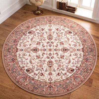 Wollteppich THEKO "Dolna - 808", beige, B:240cm H:10mm L:240cm Ø:240cm, Schurwolle, Teppiche, Kurzflor, reine Wolle, Orient-Optik, auch in rund, Wohnzimmer