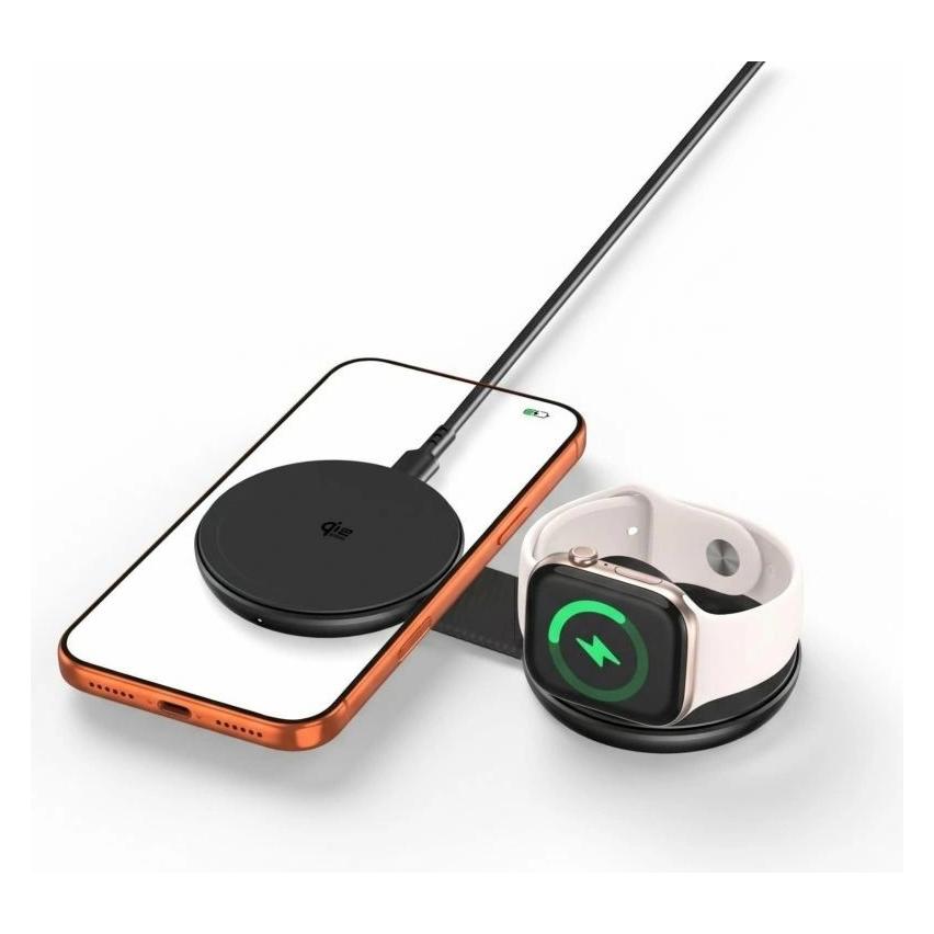 Tech-Protect A55 2IN1 MAGNETIC MAGSAFE WIRELESS CHARGER 25W QI2.2 BLACK (25 W) (5906302324385)